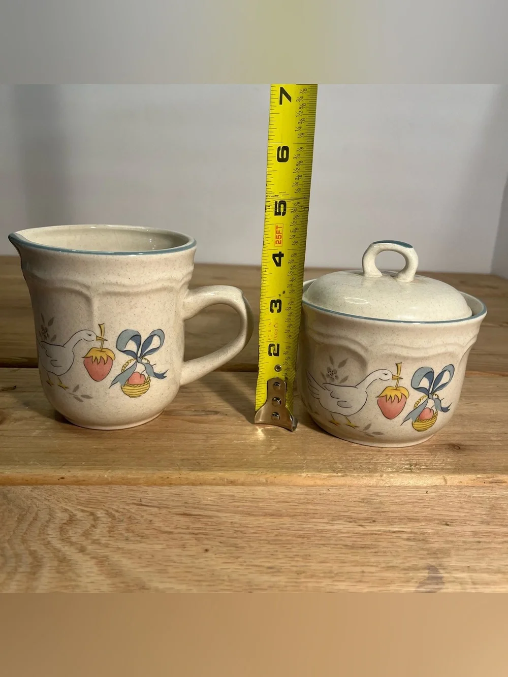 International Stoneware Marmalade Creamer Sugar Bowl Dish Japan Goose Cottagecor